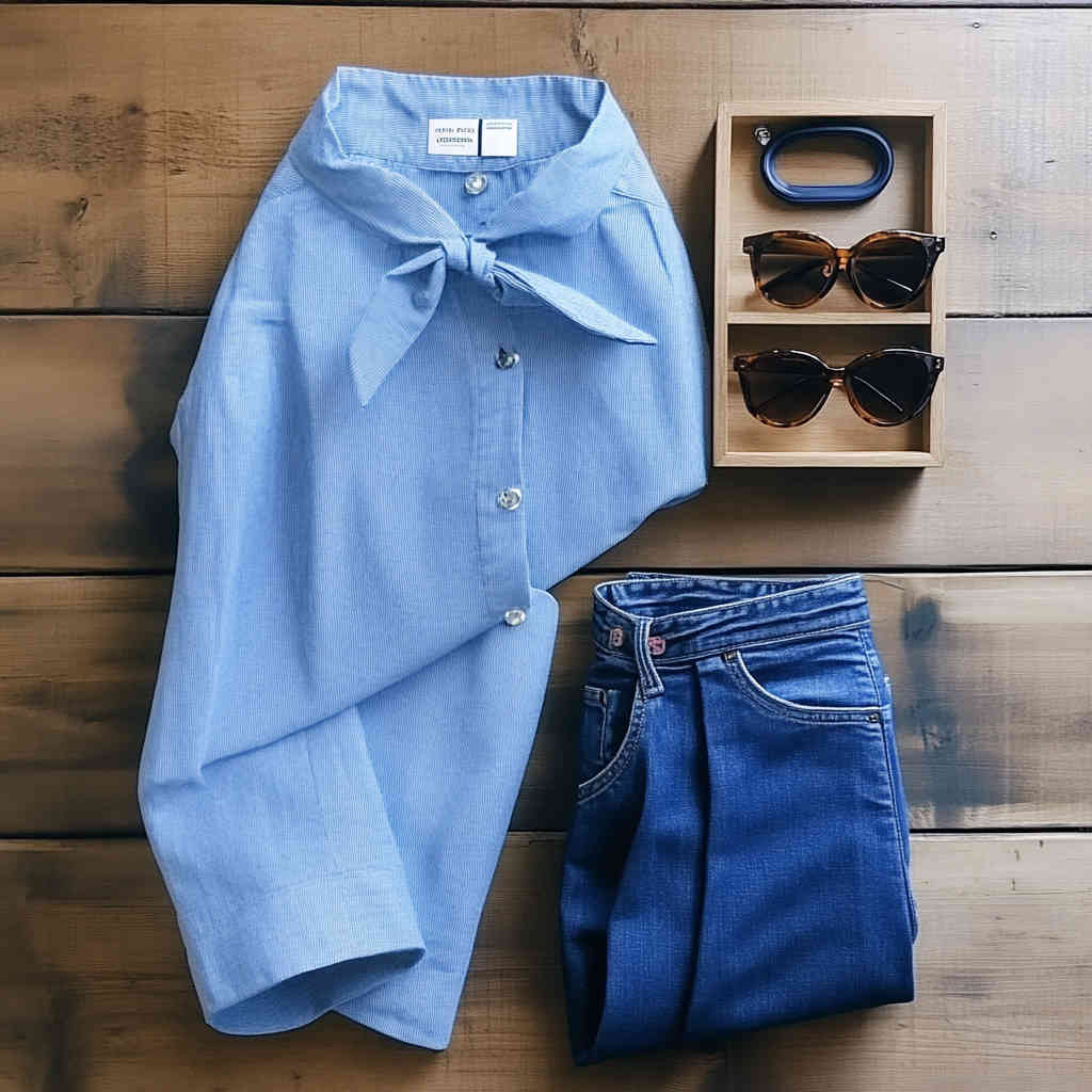 Professional office wear with denim pants